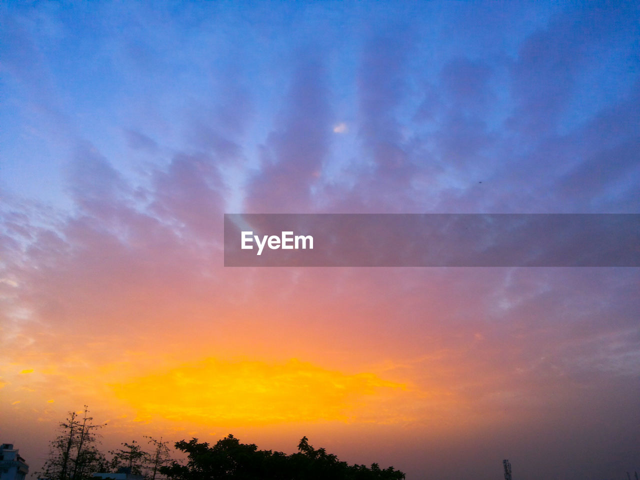 Low angle view of sky at sunset