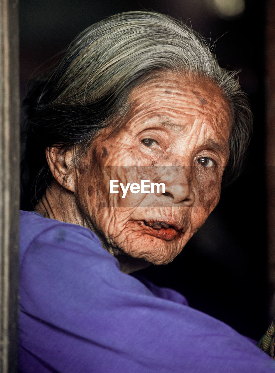 Close-up portrait of senior woman