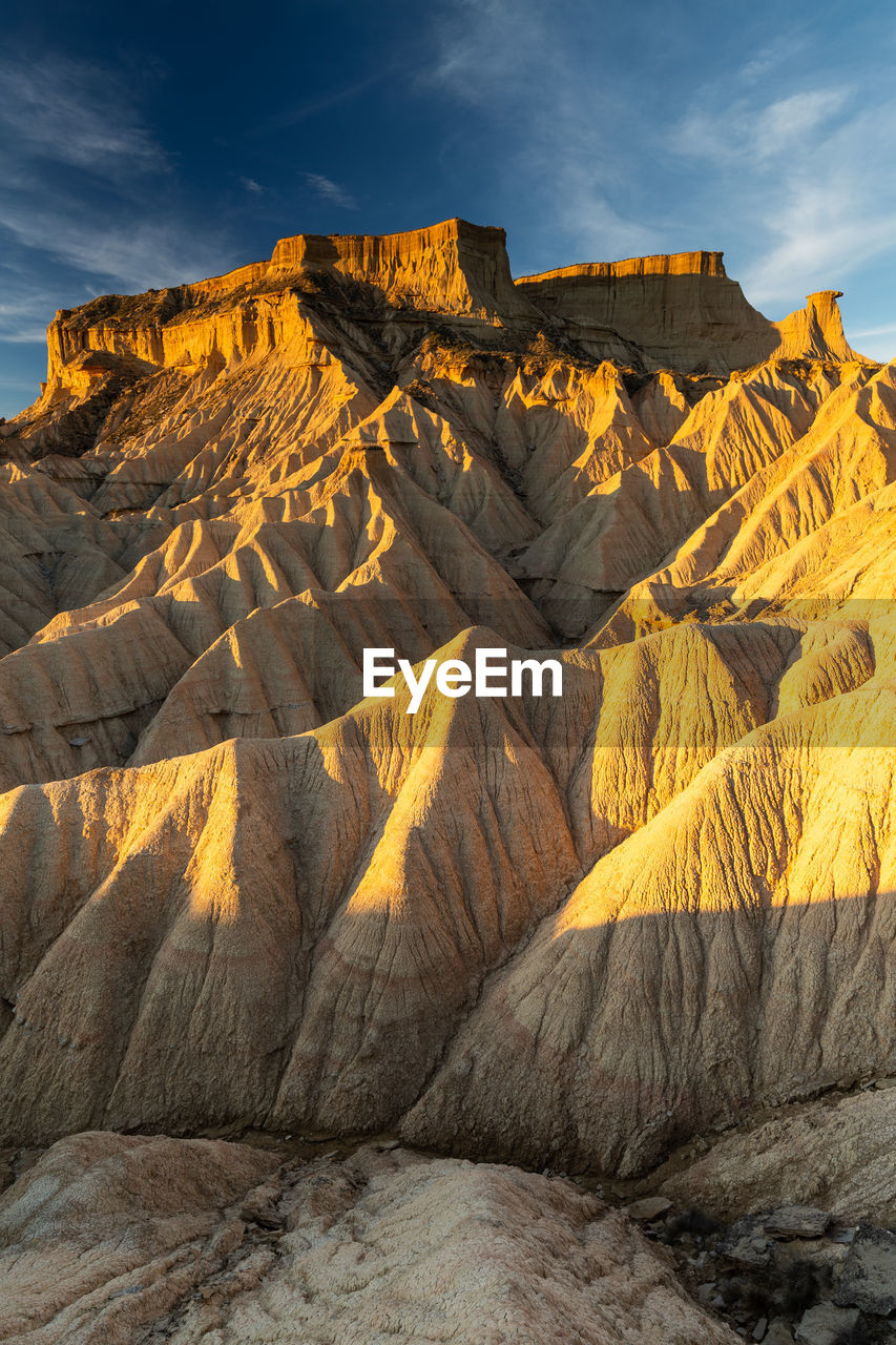 Aerial view of rock formations