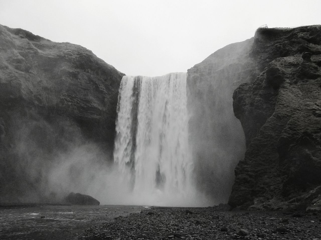 Scenic view of waterfall