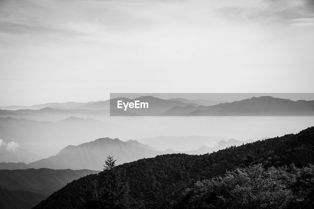 panoramic view of mountains against sky