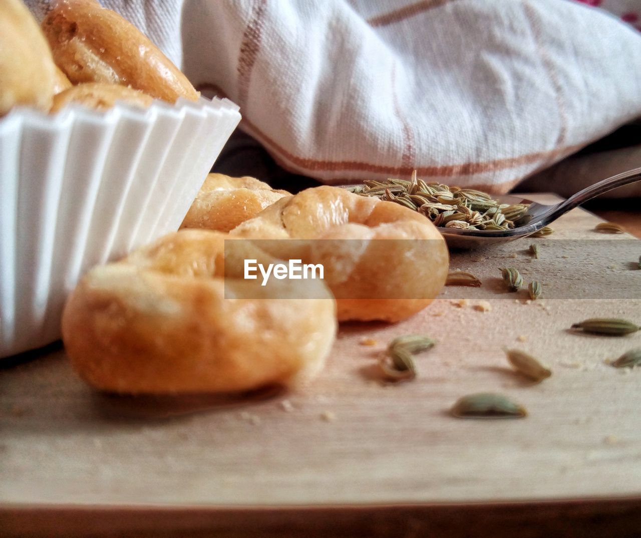 Close-up of typical italian food served on table