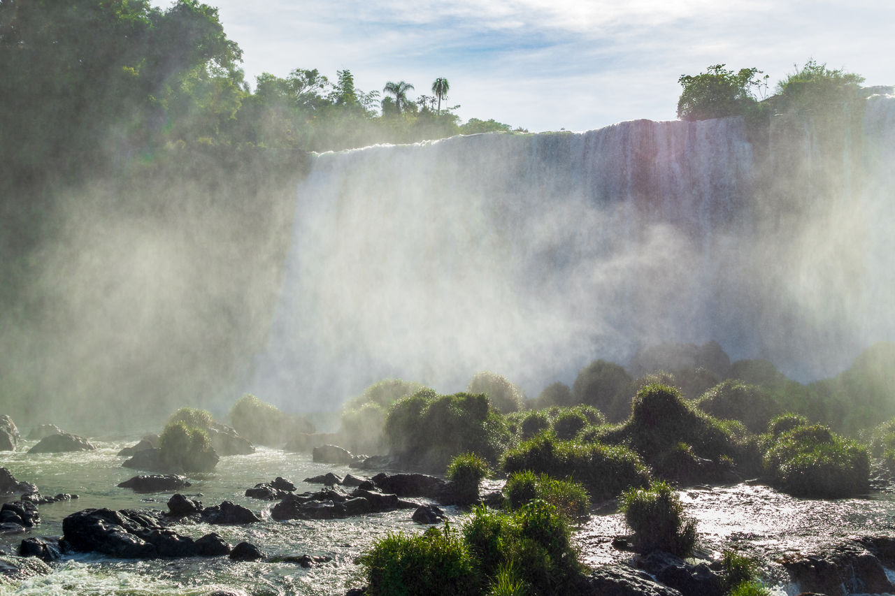 Scenic view of waterfall