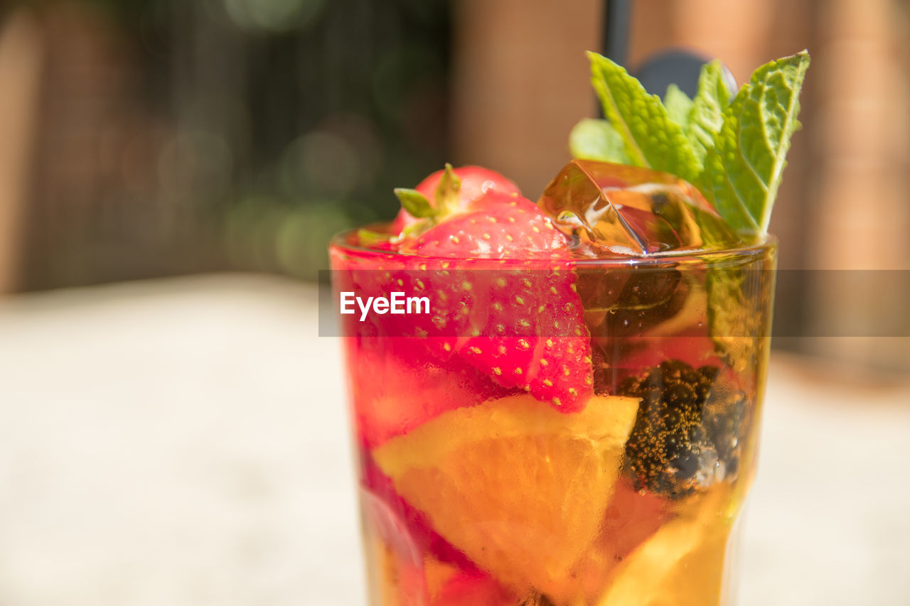 Close-up of drink on table