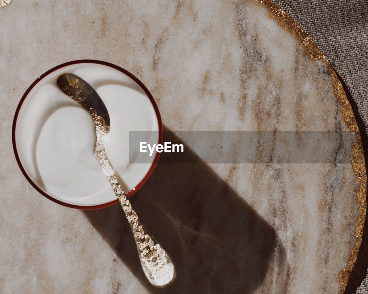 directly above shot of heart shape on table