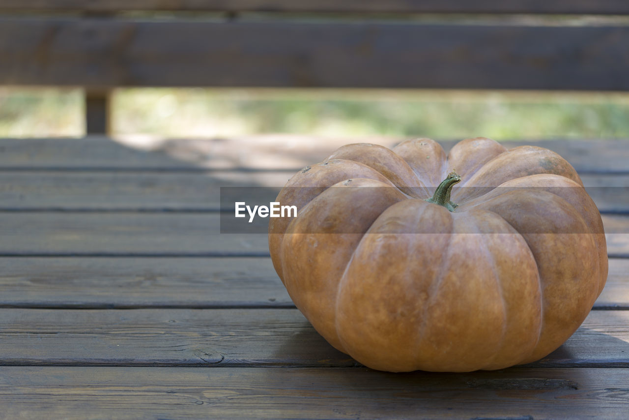 Close-up of pumpkin on table