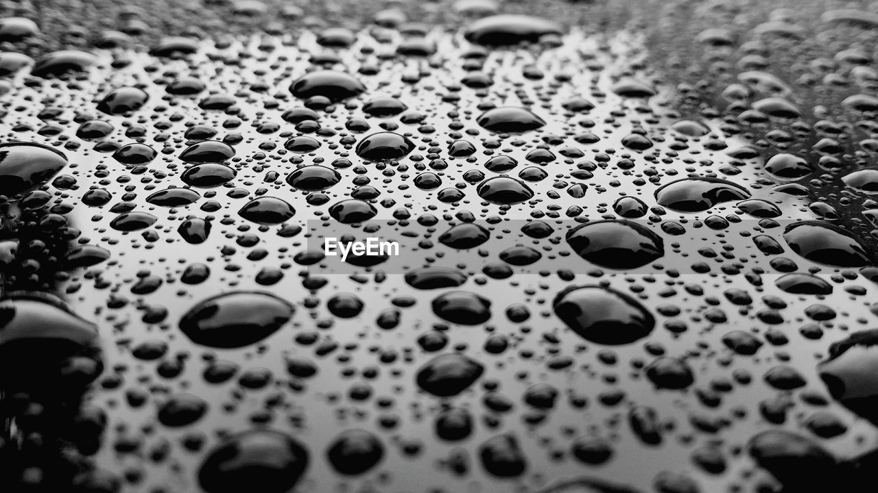 Close-up of waterdrops on surface