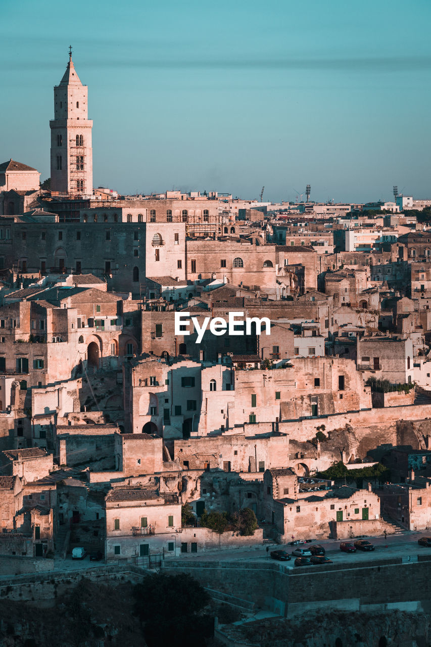 TOWNSCAPE AGAINST CLEAR SKY