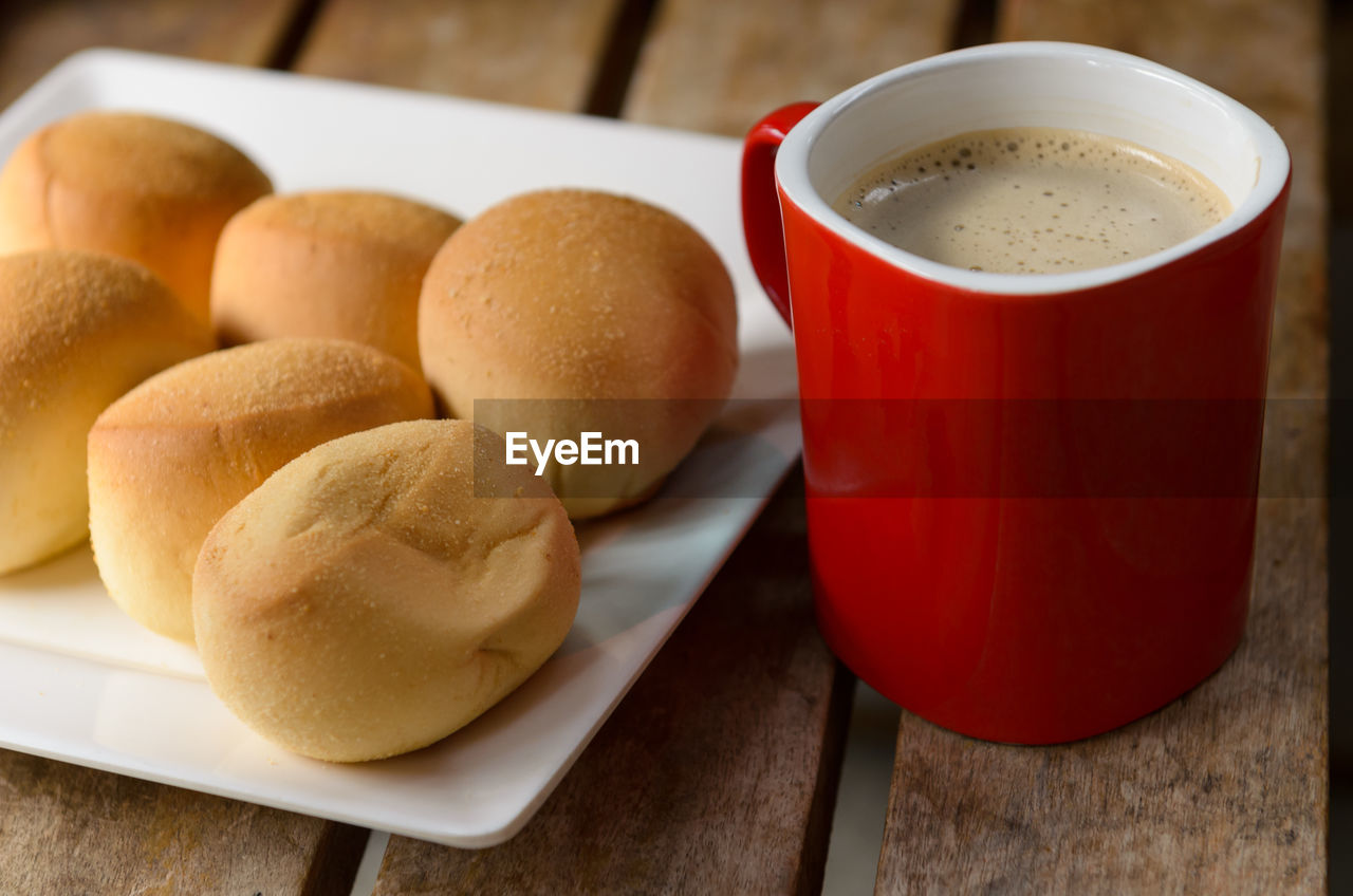 Close-up of breakfast on table