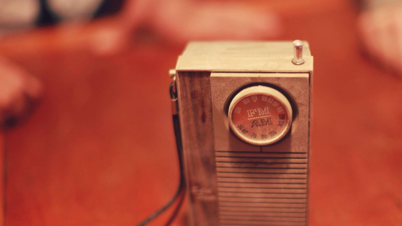 Close-up of portable radio
