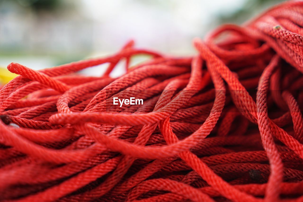 Close-up of red rope