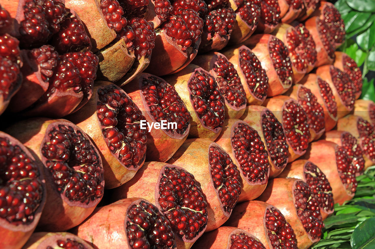 Full frame shot of pomegranades