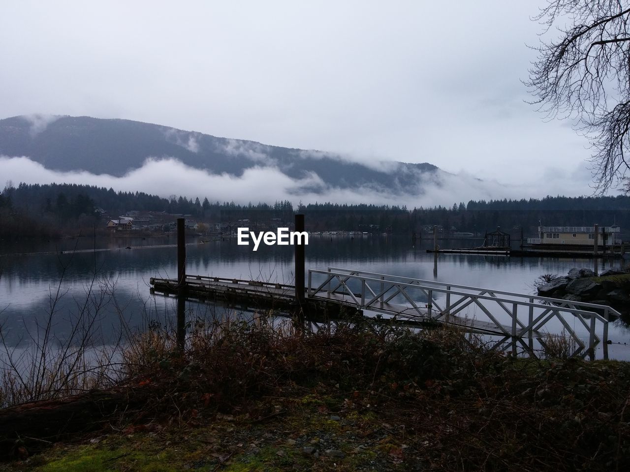 SCENIC VIEW OF LAKE BY MOUNTAINS AGAINST SKY