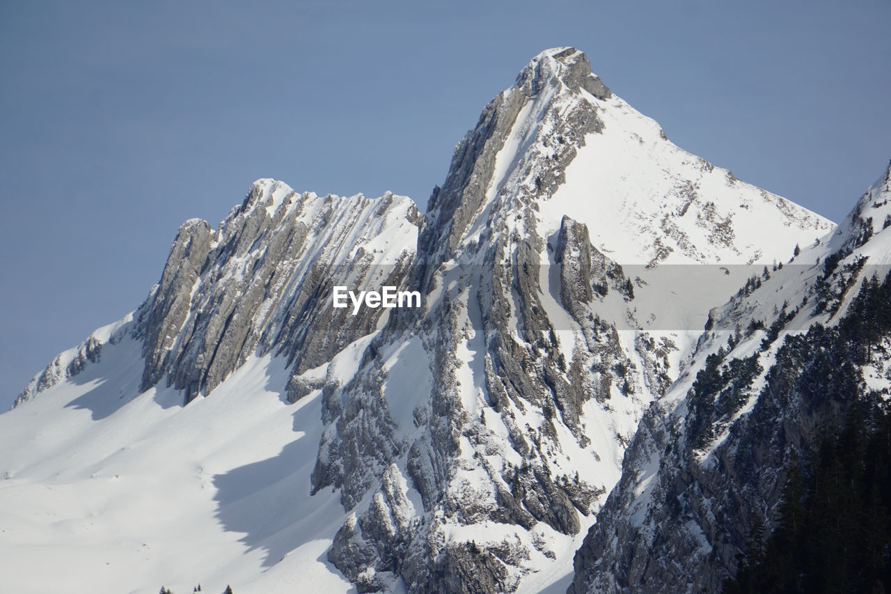 Panoramic view of snowcapped mountains against sky