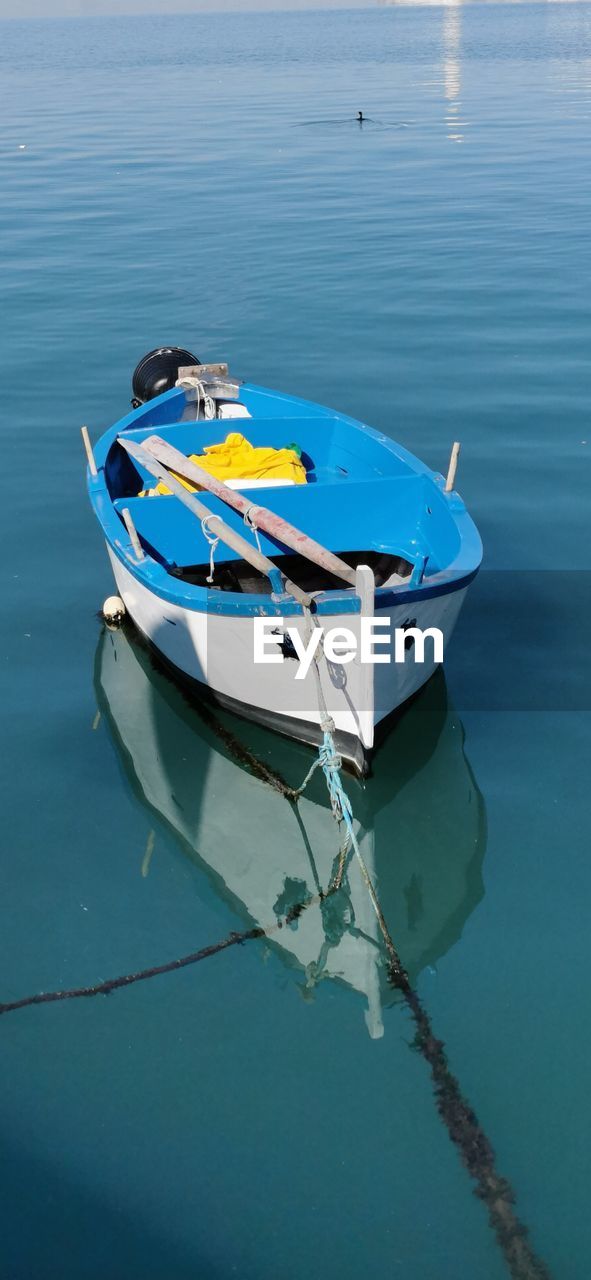 High angle view of boat in sea