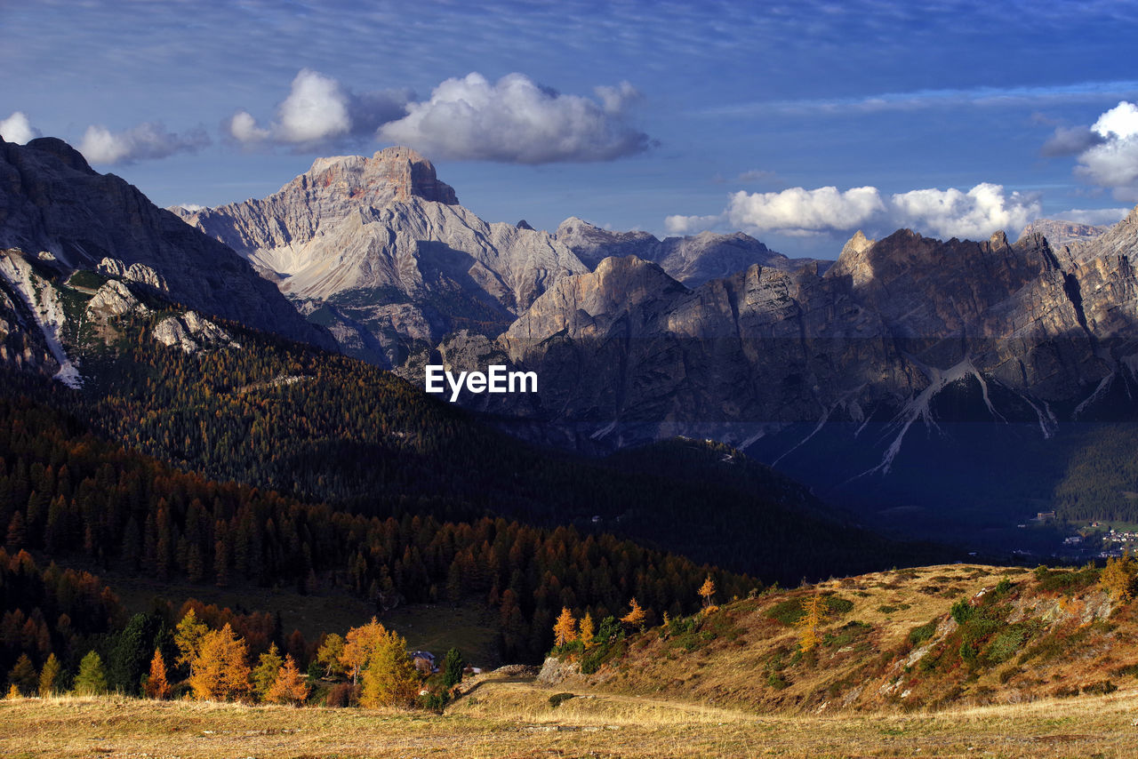 Scenic view of mountains against sky