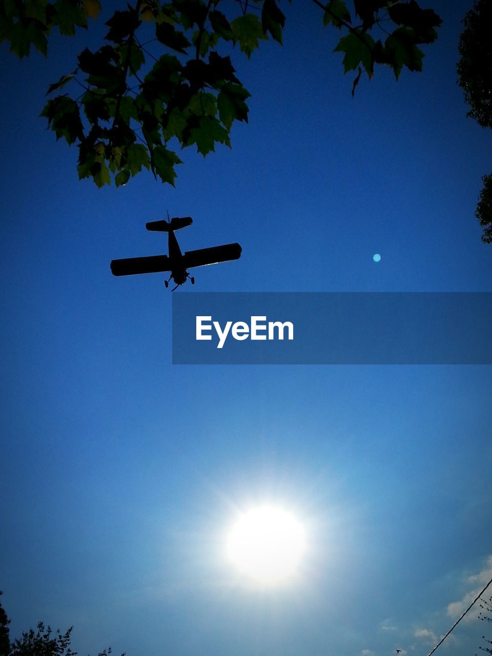 Low angle view of airplane in sky