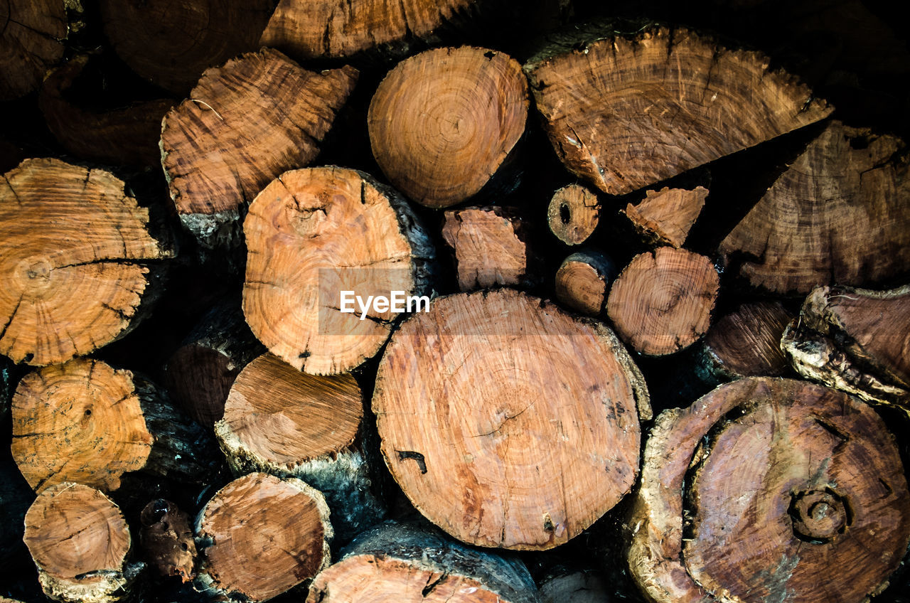 Full frame shot of logs