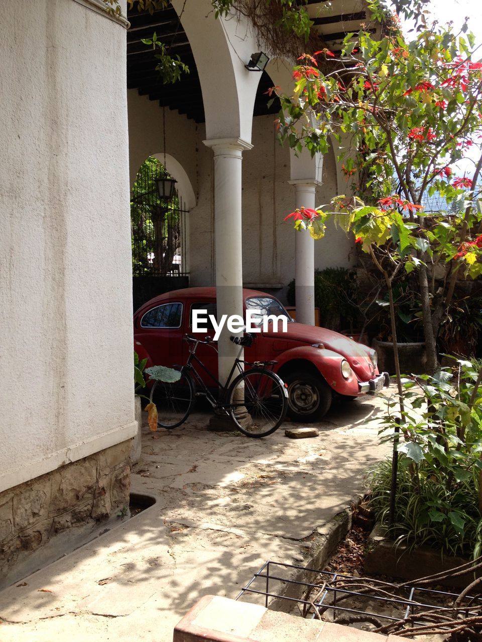 PARKED BICYCLES ON ROAD