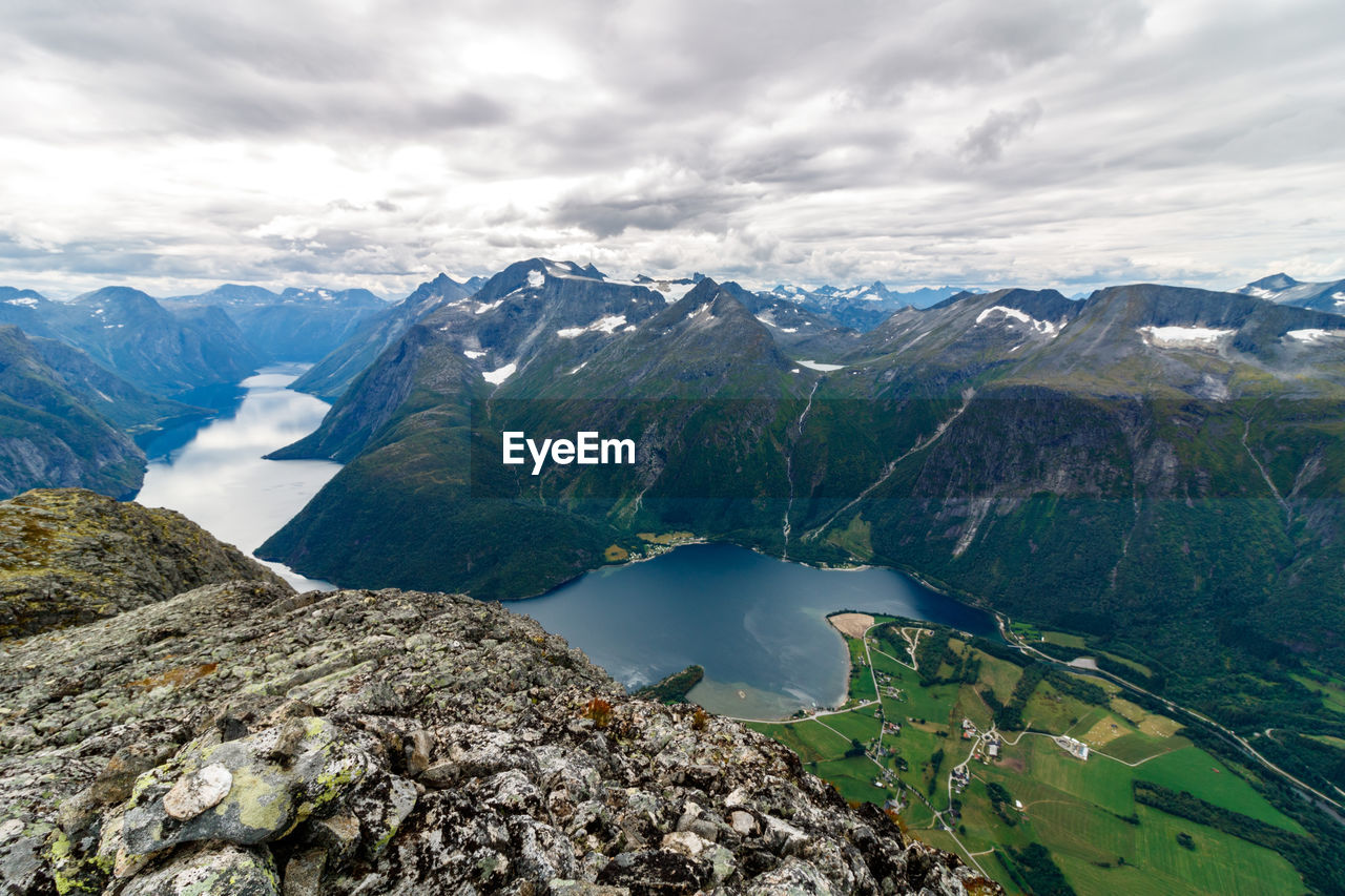 Scenic view of mountains against sky