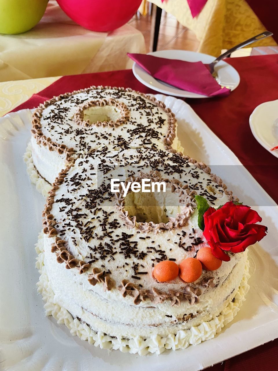 High angle view of a cake on table