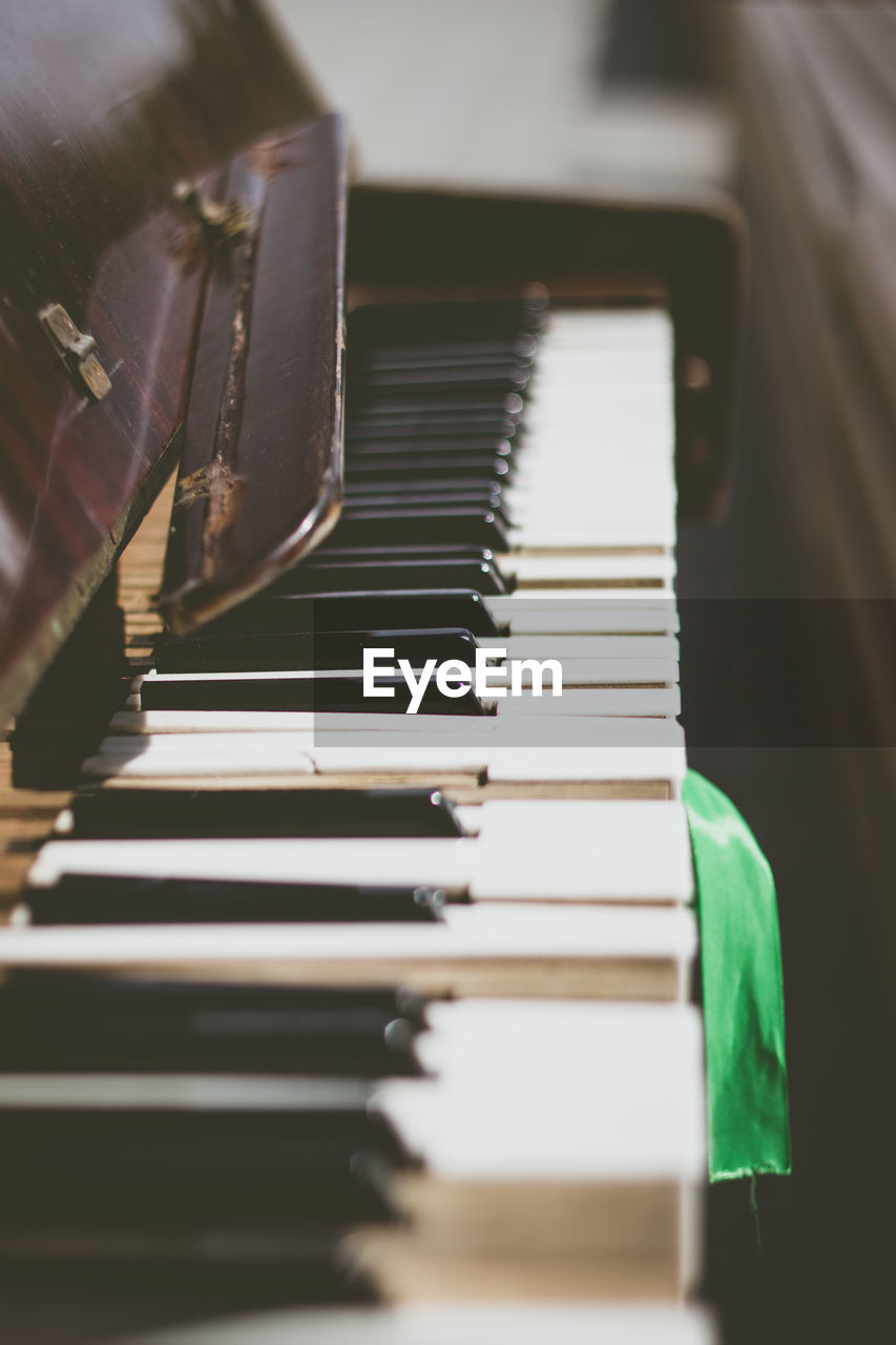 Close-up of piano keys