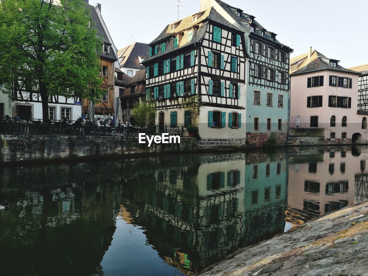 Reflection of buildings in water