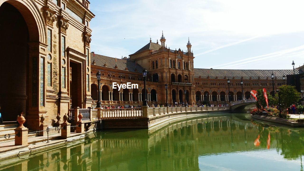 Reflection of buildings in water