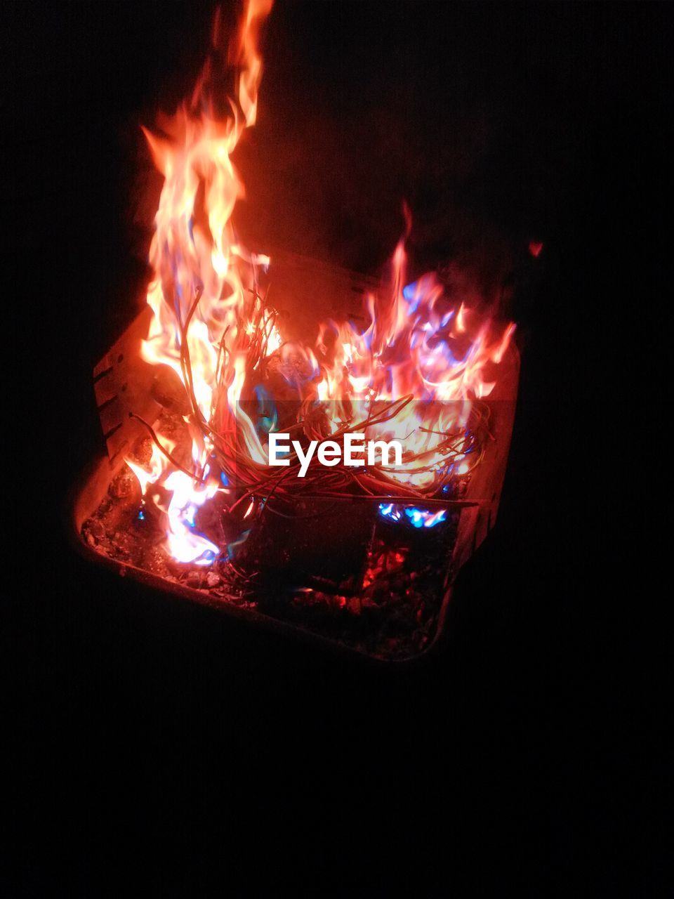 CLOSE-UP OF FIRE IN FIRE PIT