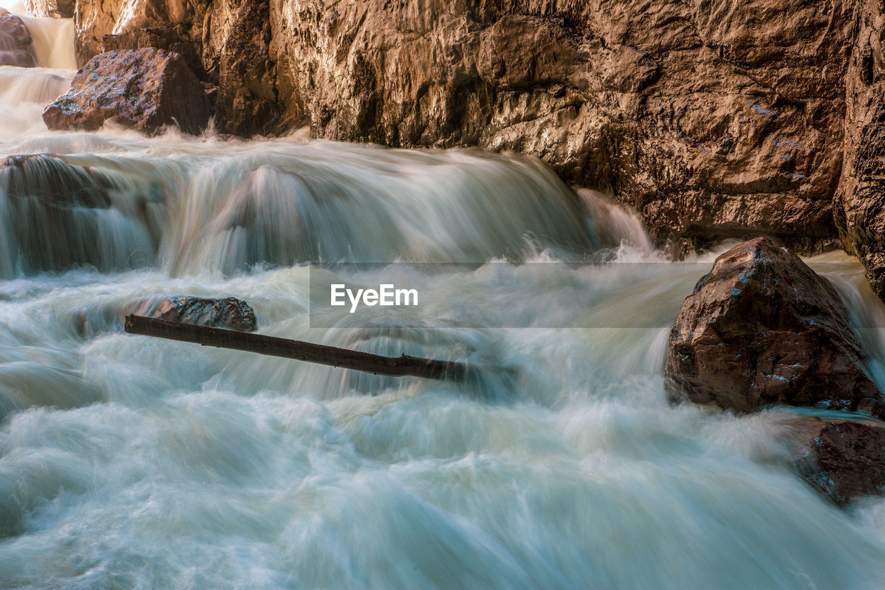 Scenic view of waterfall