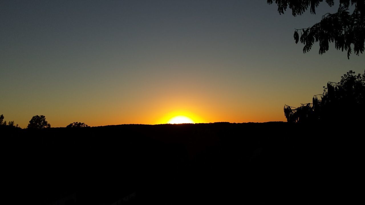 SCENIC VIEW OF SILHOUETTE LANDSCAPE AGAINST SKY DURING SUNSET