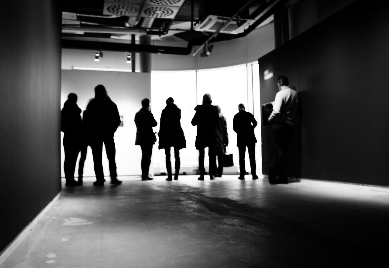 People visiting art museum
