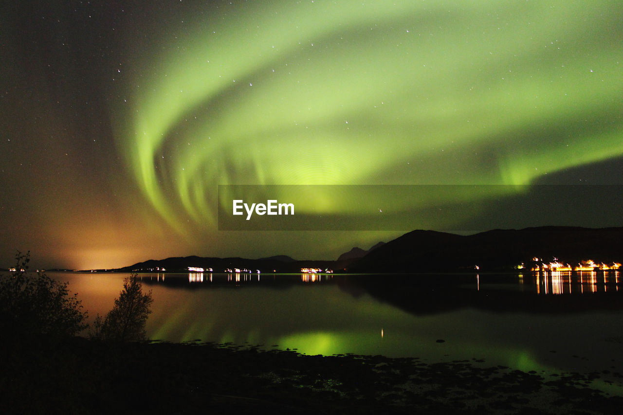 The northern lights with the sunset-looking lights from bodø