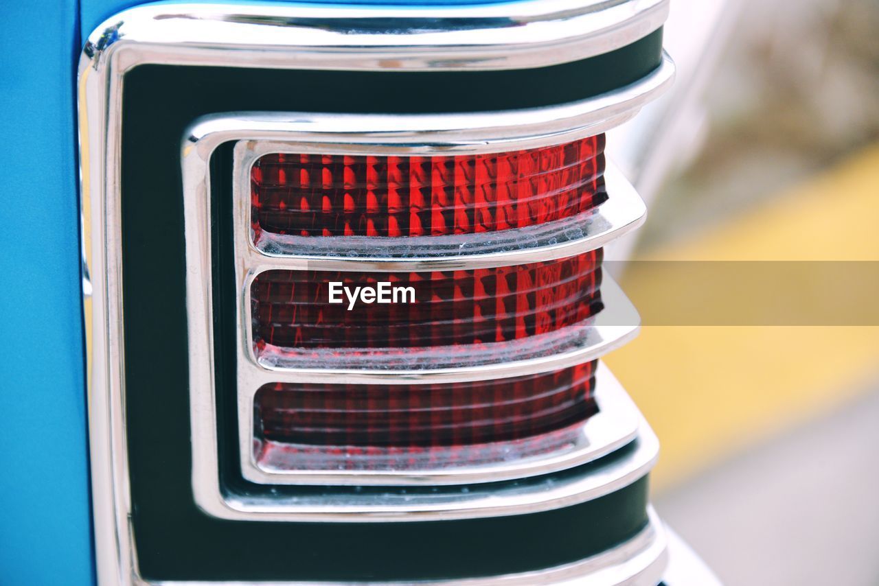 Close-up of car tail light