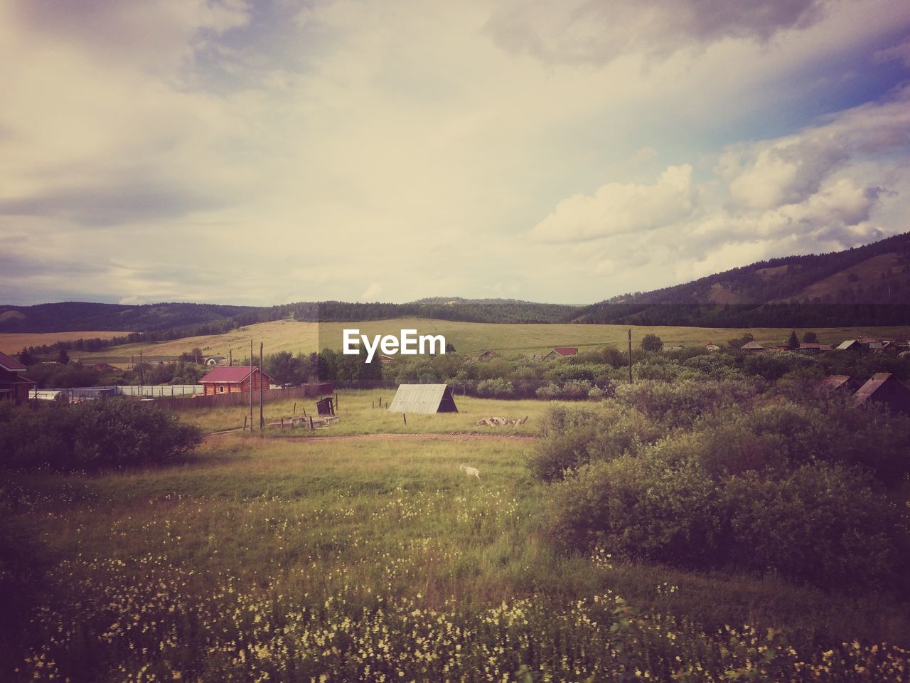 SCENIC VIEW OF LANDSCAPE AGAINST CLOUDY SKY