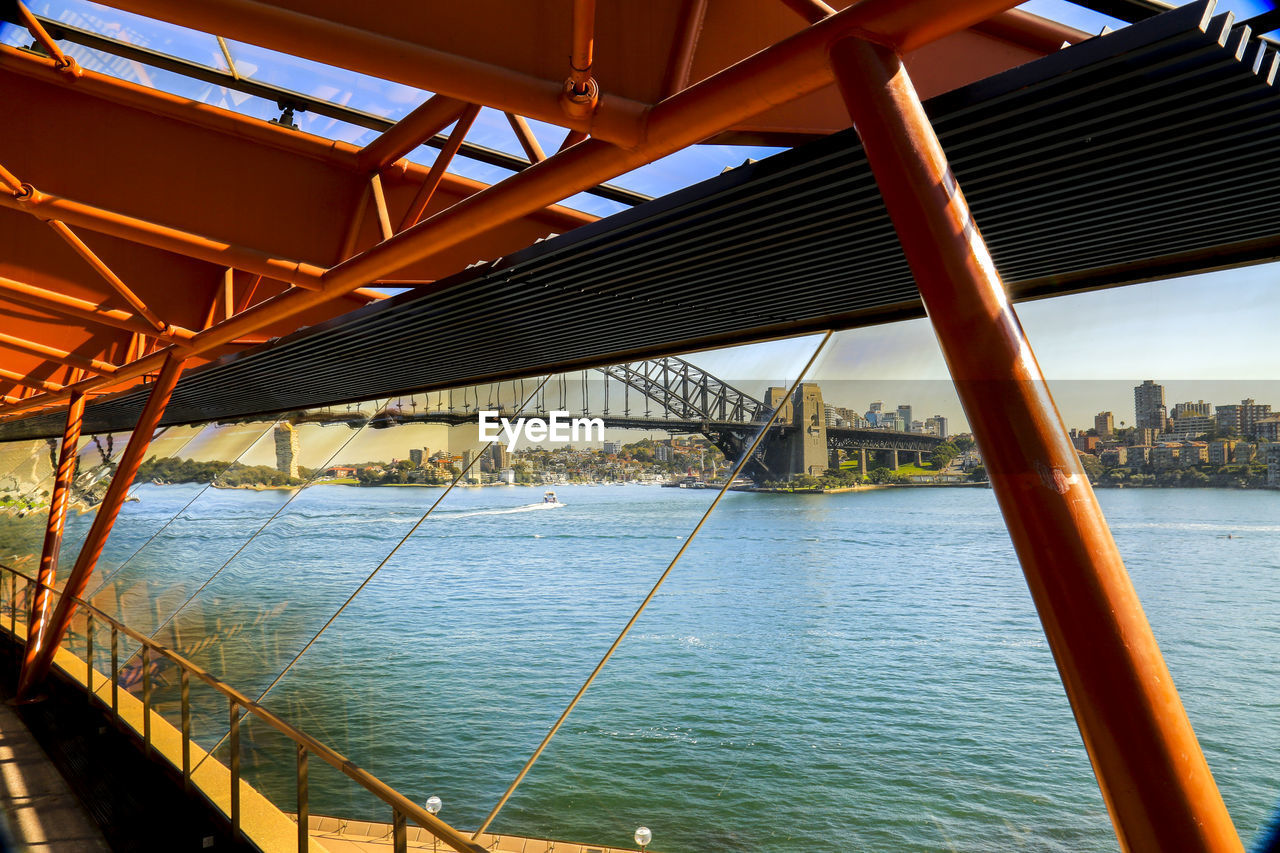 View of bridge over river