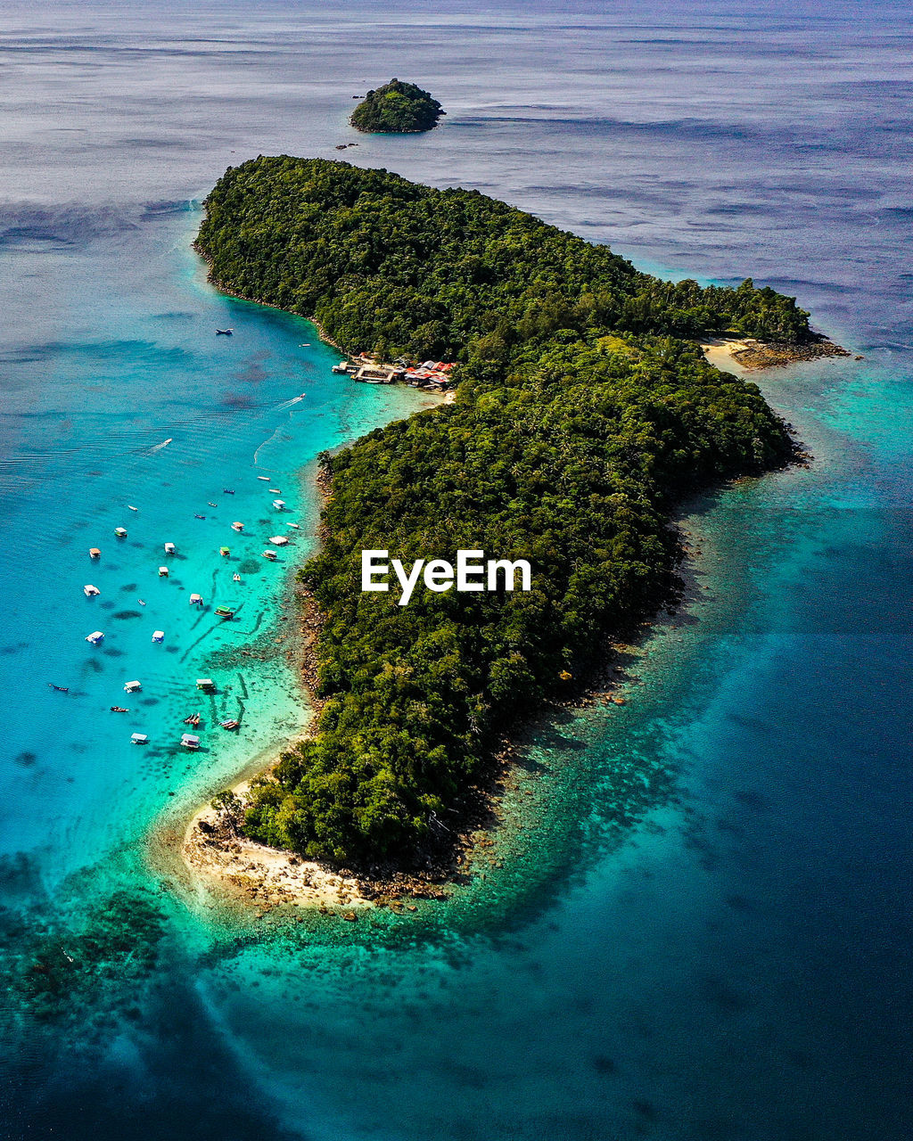 High angle view of sea, rubiah island