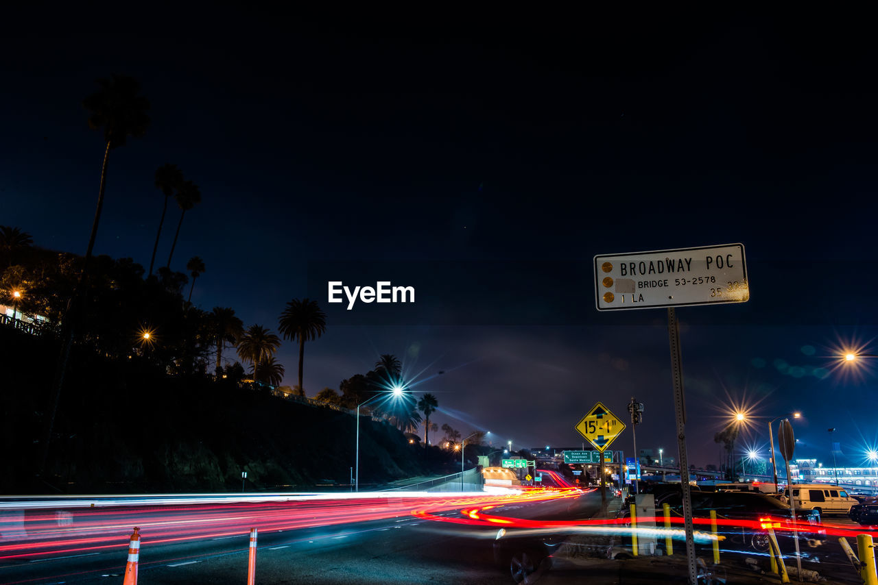 LIGHT TRAILS AT NIGHT