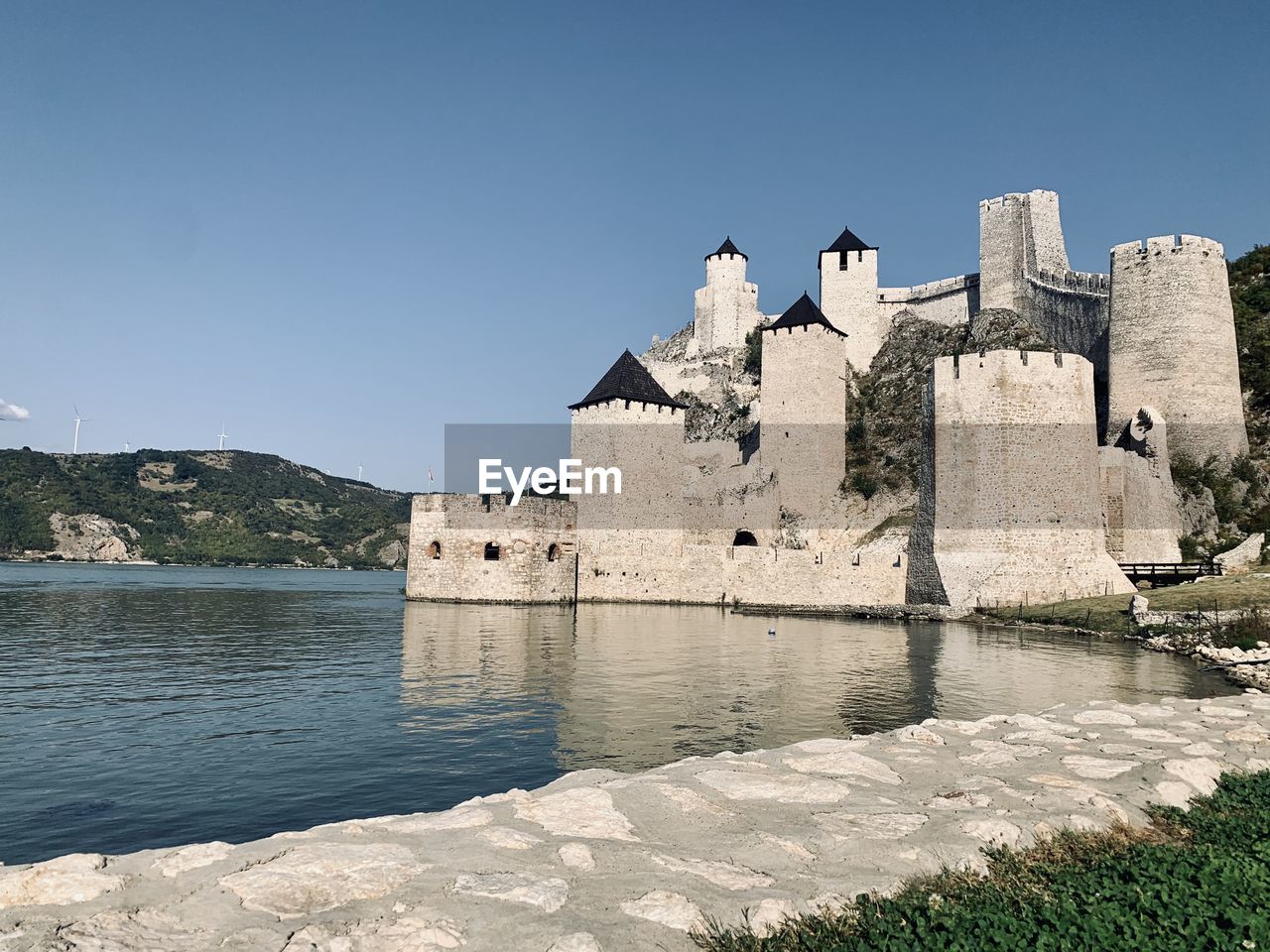 View of fort against blue sky