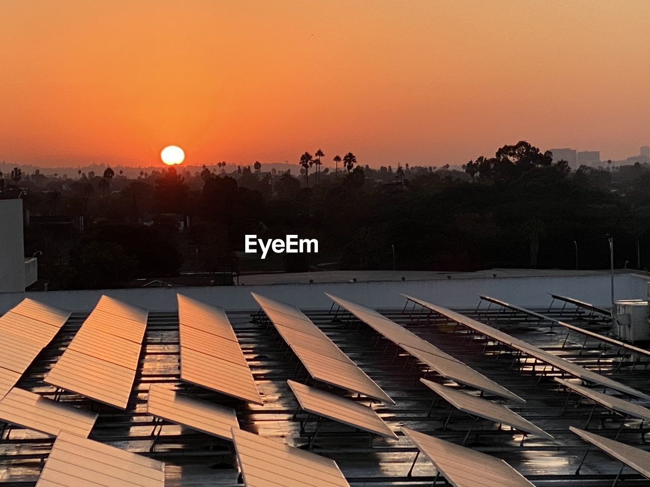 HIGH ANGLE VIEW OF ORANGE SUNSET