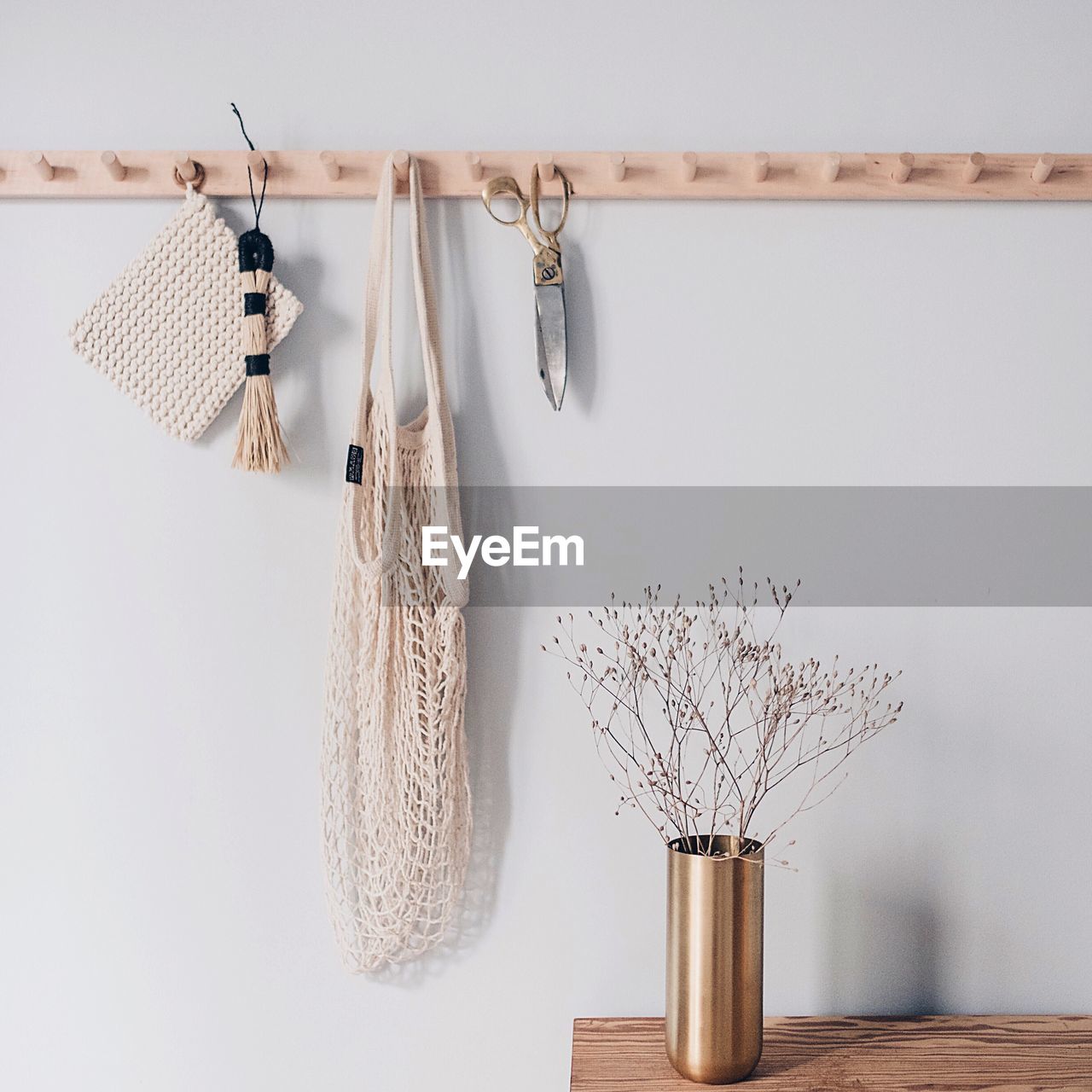 Clothes hanging on wood