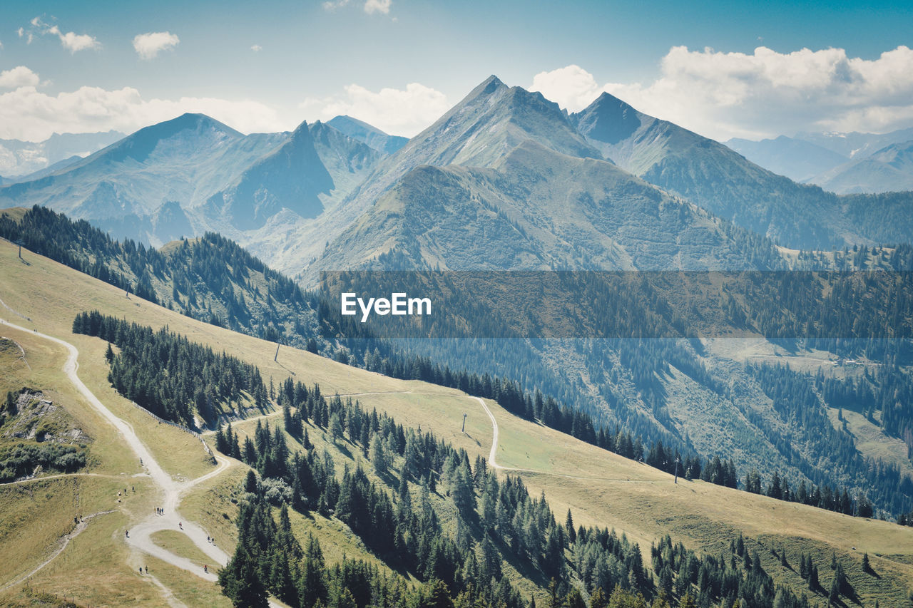 Scenic view of mountains against sky