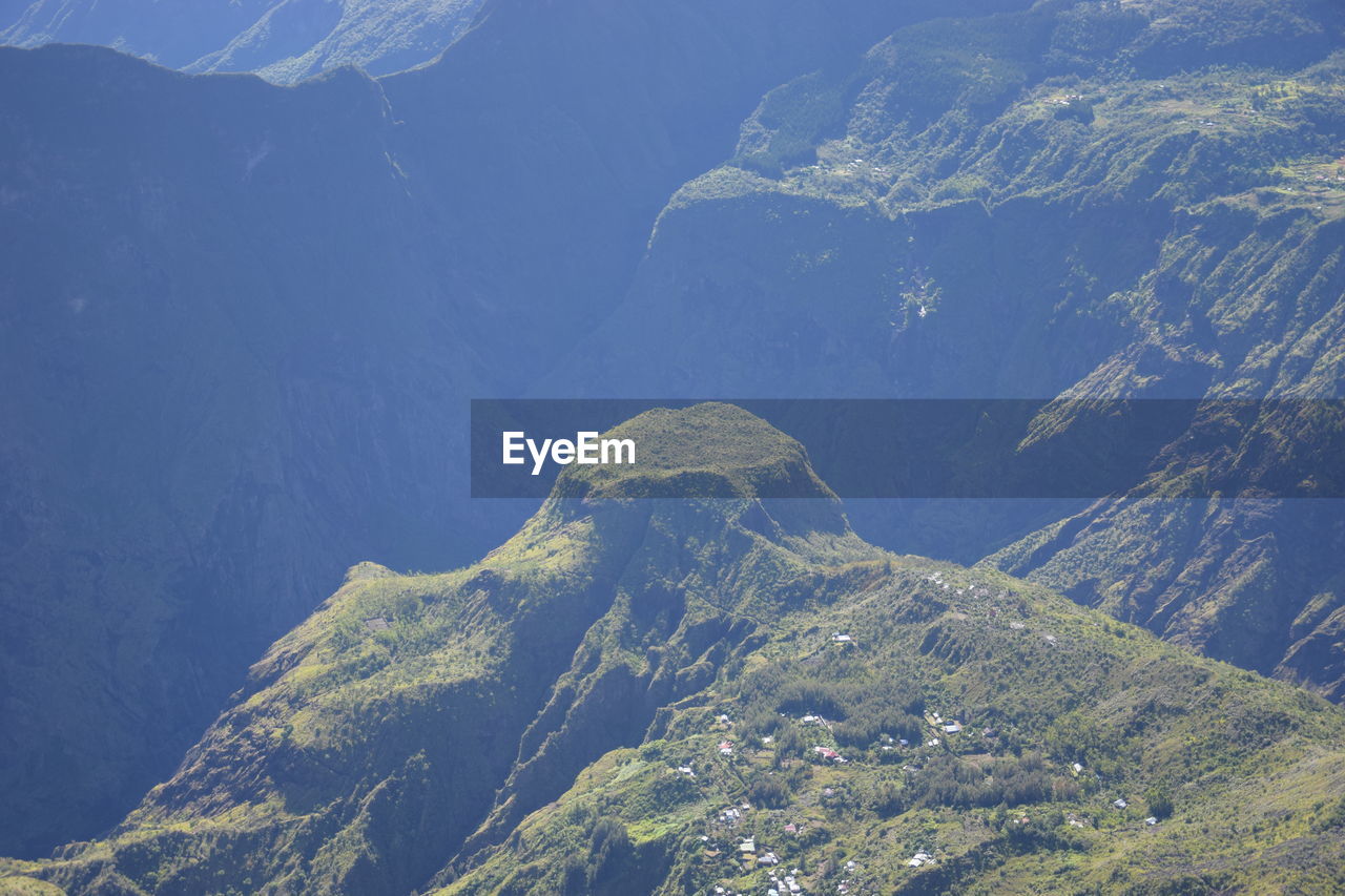 Aerial view of mountain range