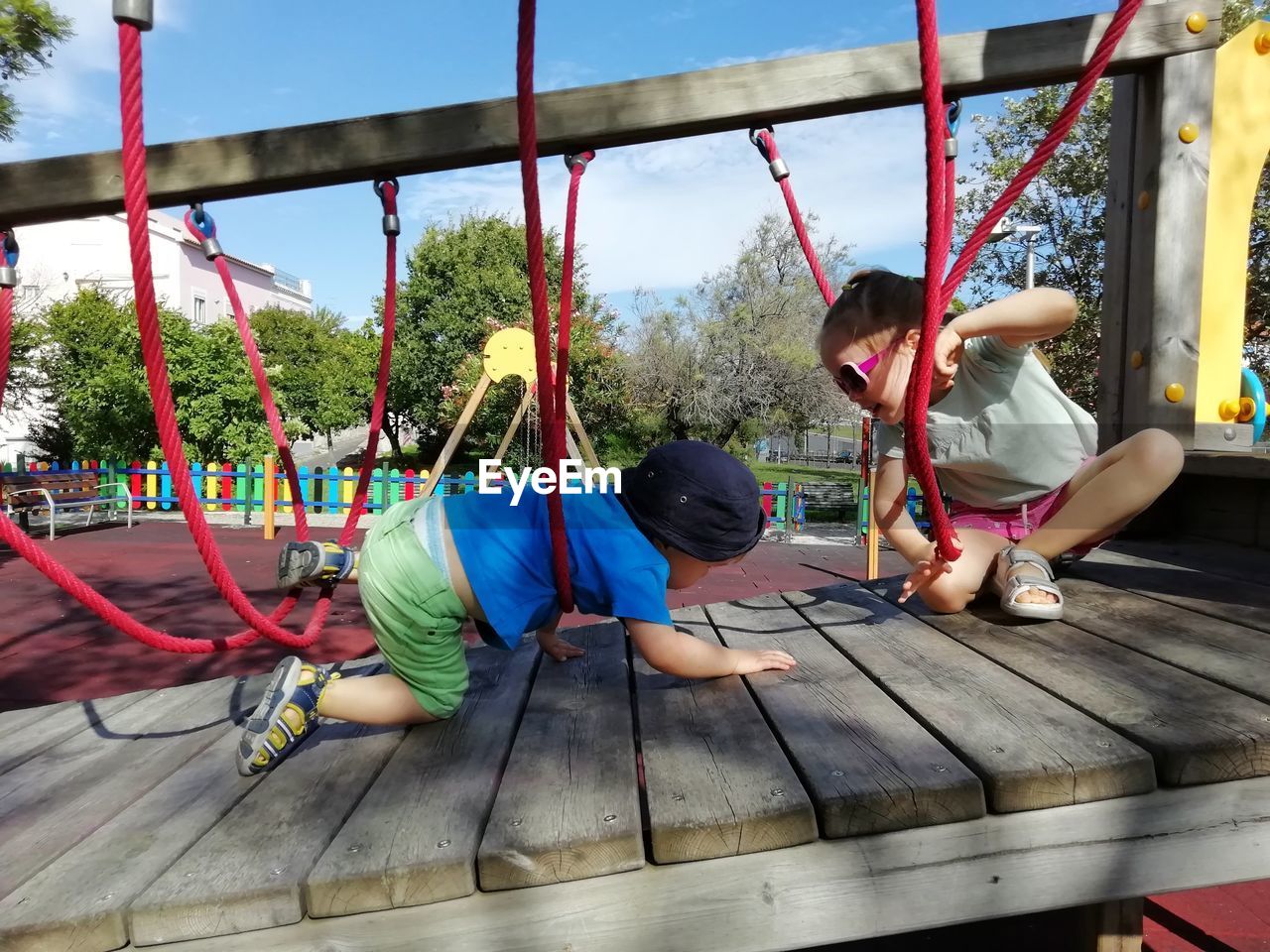 Children playing at playground