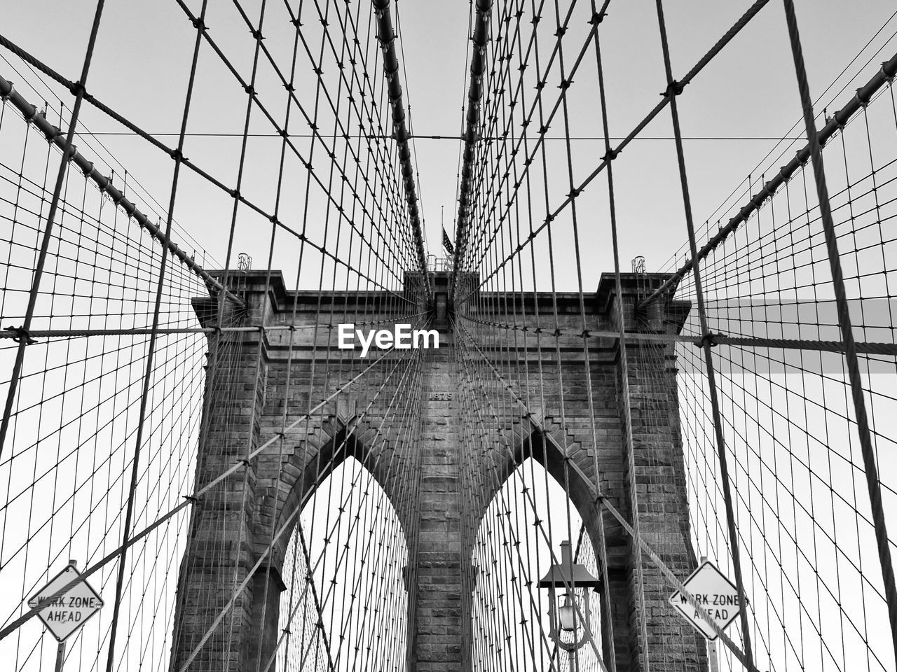 Low angle view of brooklyn bridge