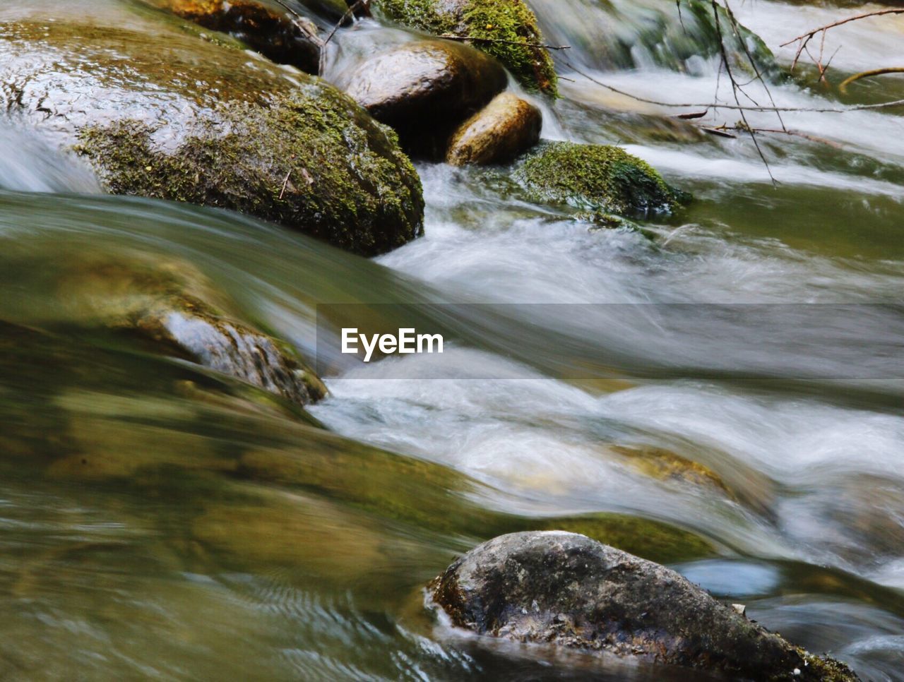 Close-up of flowing water in river