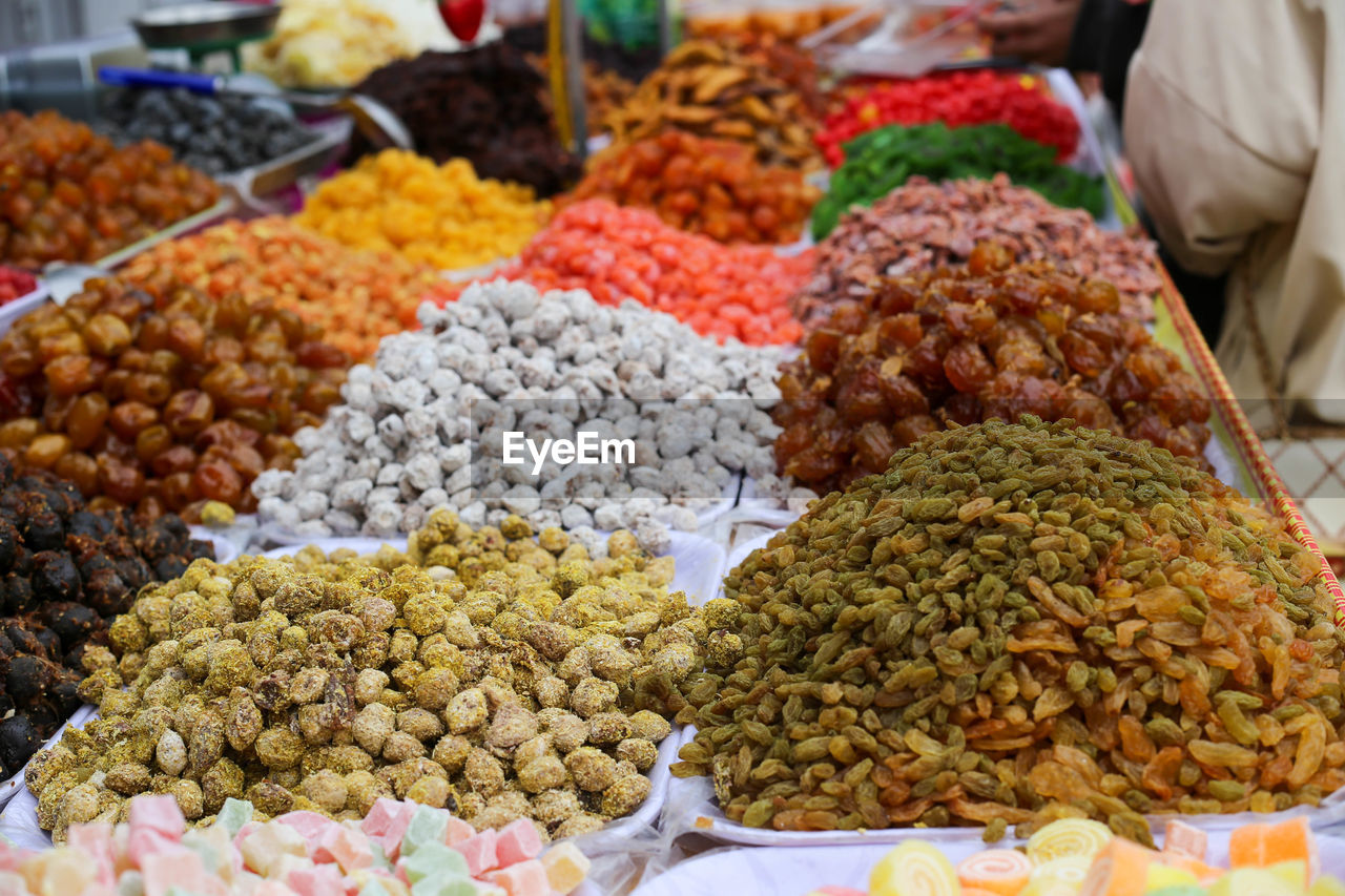 Hanoi sugared or salted dry fruits for sale at the market in ha noi vietnam