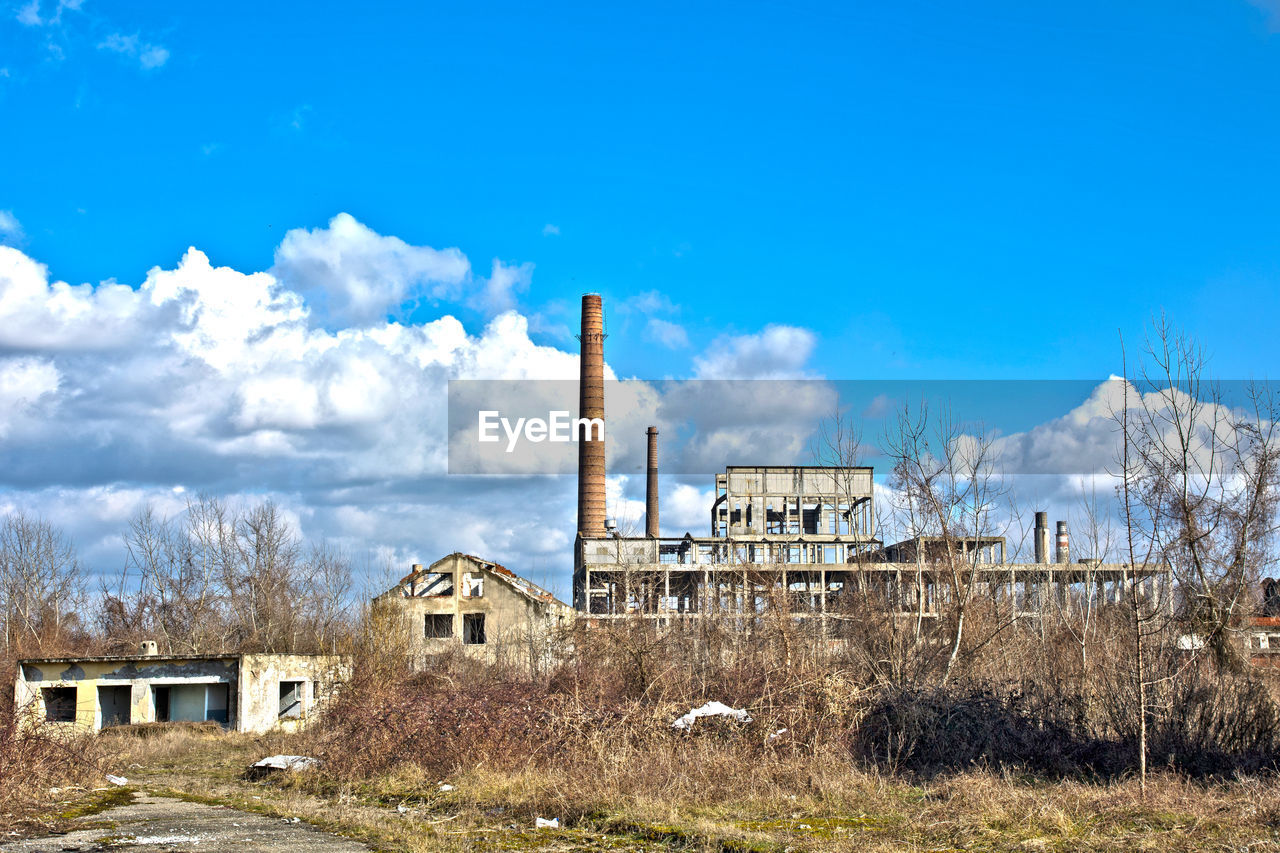 Abandoned building against sky
