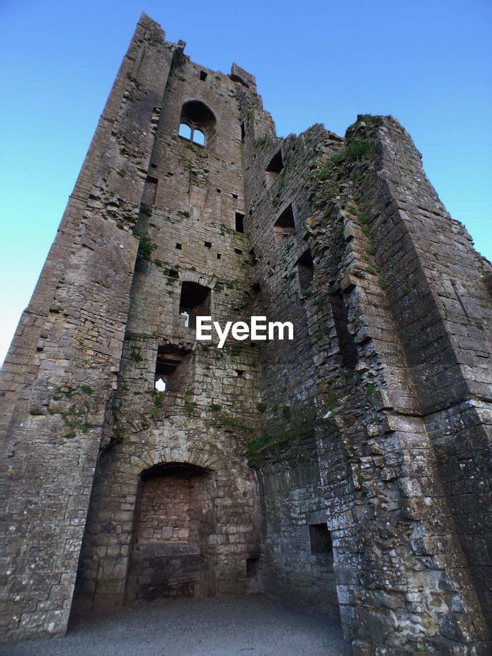 Low angle view of old ruin building