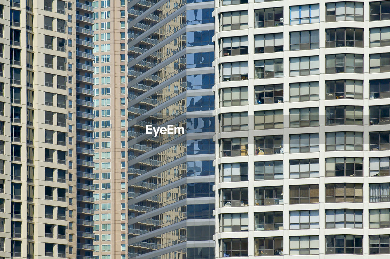 Full frame shot of modern building in city of chicago, usa